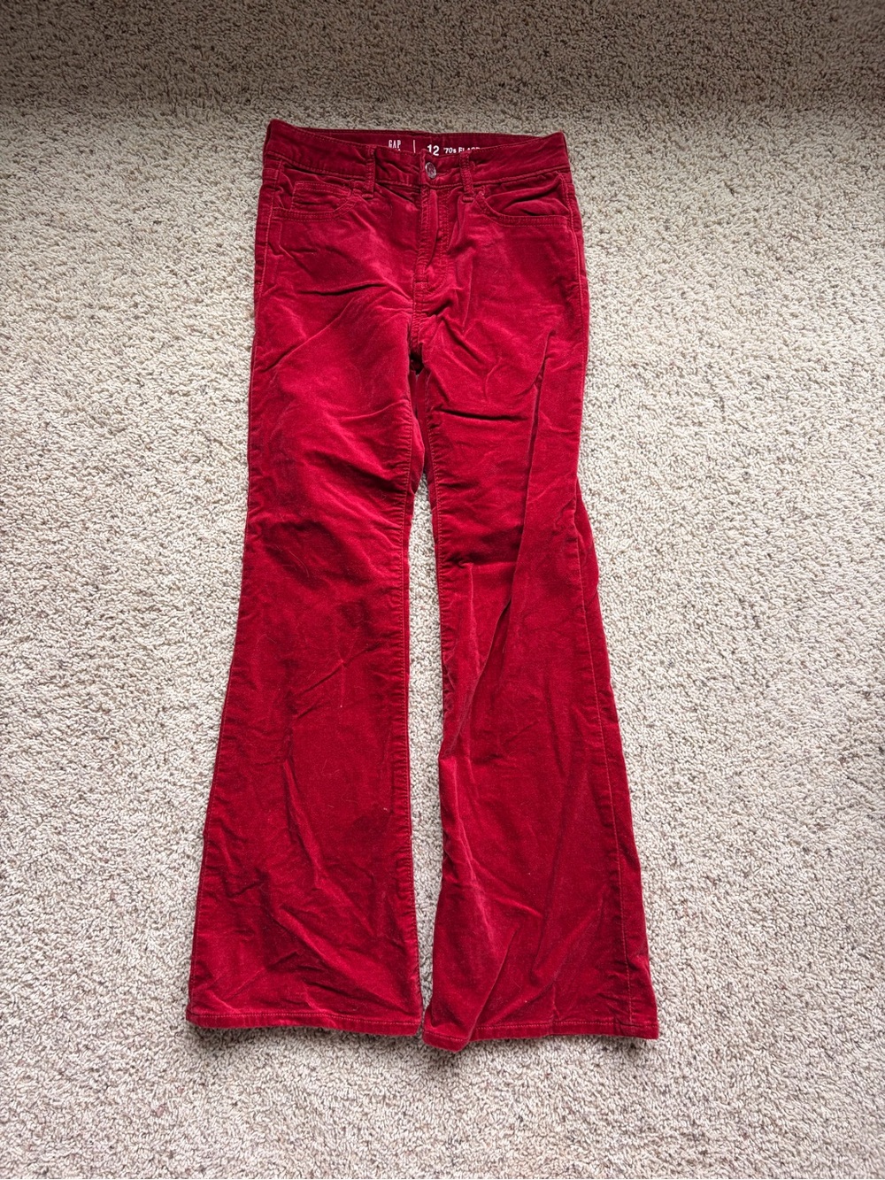 Gap kids High-Rise Red Corduroy Flare Pants